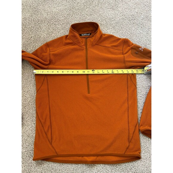 Arc’teryx DELTA LT ZIP NECK MENS Orange Grid Thermal Fleece 1/2 Zip Size small - Picture 7 of 8